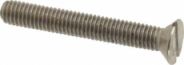 Value Collection - M5x0.80 Metric Coarse, 35mm OAL Slotted Drive Machine Screw - Flat Head, Grade 18-8 & A2 Stainless Steel, Uncoated, Without Washer - USA Tool & Supply