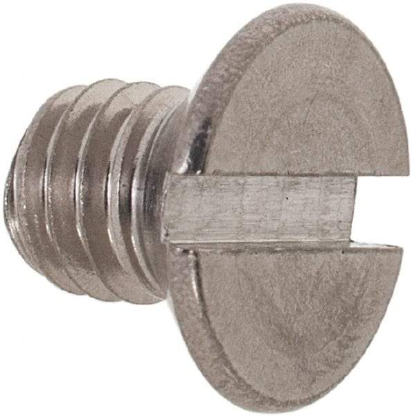 Value Collection - M6x1.00 Metric Coarse, 8mm OAL Slotted Drive Machine Screw - Flat Head, Grade 18-8 & A2 Stainless Steel, Uncoated, Without Washer - USA Tool & Supply