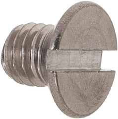 Value Collection - M6x1.00 Metric Coarse, 8mm OAL Slotted Drive Machine Screw - Flat Head, Grade 18-8 & A2 Stainless Steel, Uncoated, Without Washer - USA Tool & Supply
