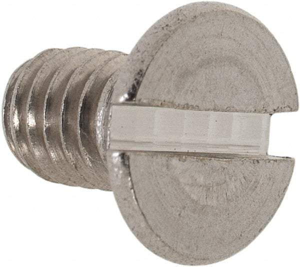 Value Collection - M6x1.00 Metric Coarse, 10mm OAL Slotted Drive Machine Screw - Flat Head, Grade 18-8 & A2 Stainless Steel, Uncoated, Without Washer - USA Tool & Supply