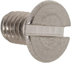 Value Collection - M6x1.00 Metric Coarse, 10mm OAL Slotted Drive Machine Screw - Flat Head, Grade 18-8 & A2 Stainless Steel, Uncoated, Without Washer - USA Tool & Supply