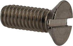 Value Collection - M6x1.00 Metric Coarse, 16mm OAL Slotted Drive Machine Screw - Flat Head, Grade 18-8 & A2 Stainless Steel, Uncoated, Without Washer - USA Tool & Supply