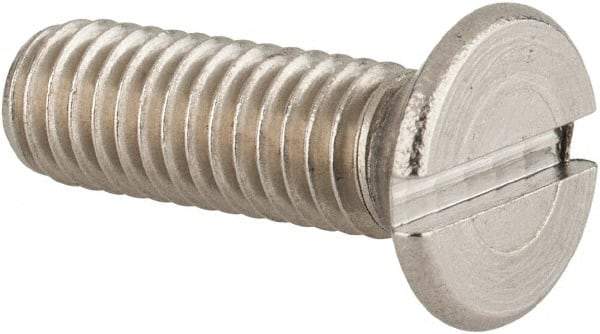 Value Collection - M6x1.00 Metric Coarse, 20mm OAL Slotted Drive Machine Screw - Flat Head, Grade 18-8 & A2 Stainless Steel, Uncoated, Without Washer - USA Tool & Supply