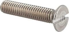 Value Collection - M6x1.00 Metric Coarse, 30mm OAL Slotted Drive Machine Screw - Flat Head, Grade 18-8 & A2 Stainless Steel, Uncoated, Without Washer - USA Tool & Supply