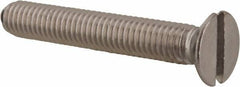 Value Collection - M6x1.00 Metric Coarse, 40mm OAL Slotted Drive Machine Screw - Flat Head, Grade 18-8 & A2 Stainless Steel, Uncoated, Without Washer - USA Tool & Supply