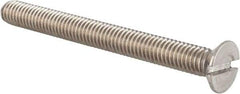 Value Collection - M6x1.00 Metric Coarse, 60mm OAL Slotted Drive Machine Screw - Flat Head, Grade 18-8 & A2 Stainless Steel, Uncoated, Without Washer - USA Tool & Supply