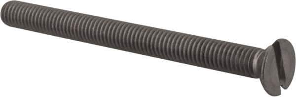 Value Collection - M6x1.00 Metric Coarse, 70mm OAL Slotted Drive Machine Screw - Flat Head, Grade 18-8 & A2 Stainless Steel, Uncoated, Without Washer - USA Tool & Supply