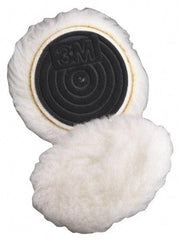 3M - 5-1/4" Diam Wool Bonnet Pad - 15/16" Pile, Hook & Loop Attachment - USA Tool & Supply