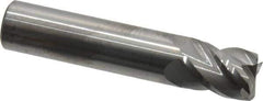 Accupro - 1/2", 4 Flute, Single End, Solid Carbide, 0.015" Corner Radius End Mill - 2-1/2" OAL, 40° Helix, Right Hand Flute, 5/8" LOC, Right Hand Cut - USA Tool & Supply