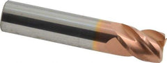 Accupro - 1/2", 4 Flute, Single End, Solid Carbide, 0.02" Corner Radius End Mill - 2-1/2" OAL, 40° Helix, Right Hand Flute, 5/8" LOC, Right Hand Cut - USA Tool & Supply
