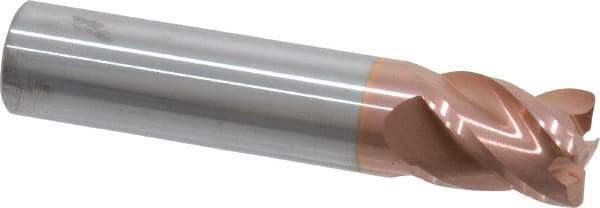 Accupro - 1/2", 4 Flute, Single End, Solid Carbide, 0.03" Corner Radius End Mill - 2-1/2" OAL, 40° Helix, Right Hand Flute, 5/8" LOC, Right Hand Cut - USA Tool & Supply
