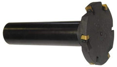 Cutting Tool Technologies - Shank Connection, 5/16" Cutting Width, 1.37" Depth of Cut, 4" Cutter Diam, 5 Tooth Indexable Slotting Cutter - 1-1/4" Shank Diam, DSSC Toolholder, 1215 Insert, Right Hand Cutting Direction - USA Tool & Supply