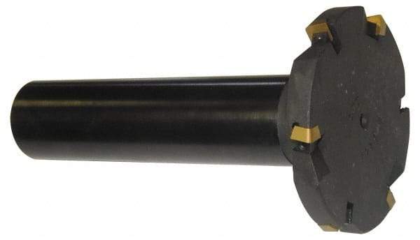 Cutting Tool Technologies - Shank Connection, 3/8" Cutting Width, 1.37" Depth of Cut, 4" Cutter Diam, 5 Tooth Indexable Slotting Cutter - 1-1/4" Shank Diam, DSSC Toolholder, 1312 Insert, Right Hand Cutting Direction - USA Tool & Supply