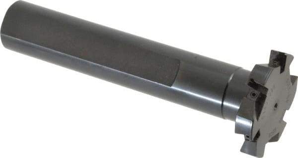 Cutting Tool Technologies - Shank Connection, 3/8" Cutting Width, 1/2" Depth of Cut, 2" Cutter Diam, 3 Tooth Indexable Slotting Cutter - 1" Shank Diam, DSSC Toolholder, 1312 Insert, Right Hand Cutting Direction - USA Tool & Supply