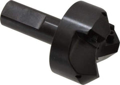 Cutting Tool Technologies - 45° Lead Angle, 1-1/2" Max Cut Diam, 1-1/2" Min Cut Diam, 0.32" Max Depth of Cut, Indexable Chamfer and Angle End Mill - 3 Inserts, CNMG 432 Insert Style, 3-1/4" Overall Length, Straight Shank, 45° Included Angle - USA Tool & Supply