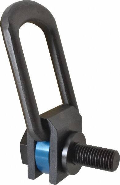 Jergens - 3,050 kg. Load Limit, Alloy Steel Side Pull Hoist Ring - Black Oxide Finish, M24x3.0 Thread Size, 67 mm Diameter Ring - USA Tool & Supply