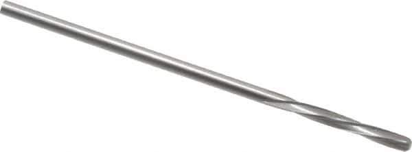 Magafor - 1.4097mm Solid Carbide 4 Flute Chucking Reamer - Spiral Flute, 0.0555" Straight Shank, 25/64" Flute Length, 1-9/16" OAL - USA Tool & Supply