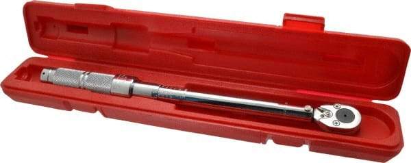 Proto - 1/2" Drive Micrometer Type Ratchet Head Torque Wrench - 21 N/m to 116 N/m Torque, 15-1/2" OAL, 0.68 N/m Graduation, Ratchet Head - USA Tool & Supply