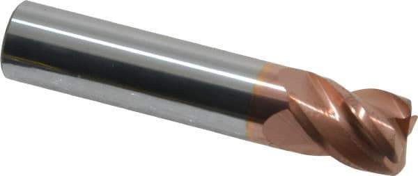 Accupro - 1/2", 4 Flute, Single End, Solid Carbide, 0.045" Corner Radius End Mill - 2-1/2" OAL, 40° Helix, Right Hand Flute, 5/8" LOC, Right Hand Cut - USA Tool & Supply