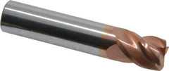 Accupro - 1/2", 4 Flute, Single End, Solid Carbide, 0.045" Corner Radius End Mill - 2-1/2" OAL, 40° Helix, Right Hand Flute, 5/8" LOC, Right Hand Cut - USA Tool & Supply