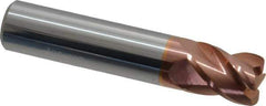 Accupro - 1/2", 4 Flute, Single End, Solid Carbide, 0.06" Corner Radius End Mill - 2-1/2" OAL, 40° Helix, Right Hand Flute, 5/8" LOC, Right Hand Cut - USA Tool & Supply
