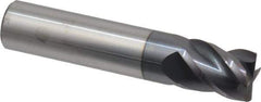 Accupro - 1/2", 4 Flute, Single End, Solid Carbide, 0.015" Corner Radius End Mill - 2-1/2" OAL, 40° Helix, Right Hand Flute, 5/8" LOC, Right Hand Cut - USA Tool & Supply