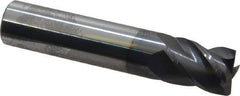 Accupro - 1/2", 4 Flute, Single End, Solid Carbide, 0.02" Corner Radius End Mill - 2-1/2" OAL, 40° Helix, Right Hand Flute, 5/8" LOC, Right Hand Cut - USA Tool & Supply