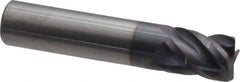 Accupro - 1/2", 4 Flute, Single End, Solid Carbide, 0.03" Corner Radius End Mill - 2-1/2" OAL, 40° Helix, Right Hand Flute, 5/8" LOC, Right Hand Cut - USA Tool & Supply