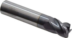 Accupro - 1/2", 4 Flute, Single End, Solid Carbide, 0.045" Corner Radius End Mill - 2-1/2" OAL, 40° Helix, Right Hand Flute, 5/8" LOC, Right Hand Cut - USA Tool & Supply
