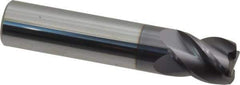 Accupro - 1/2", 4 Flute, Single End, Solid Carbide, 0.06" Corner Radius End Mill - 2-1/2" OAL, 40° Helix, Right Hand Flute, 5/8" LOC, Right Hand Cut - USA Tool & Supply