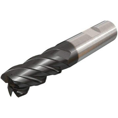 Iscar - 16mm, 32mm LOC, 16mm Shank Diam, 92mm OAL, 4 Flute, Solid Carbide Square End Mill - Single End, TiAlN Finish, Spiral Flute, 45° Helix, Centercutting, Right Hand Cut, Right Hand Flute - USA Tool & Supply