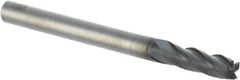 Iscar - 1/8", 3/8" LOC, 1/8" Shank Diam, 1-1/2" OAL, 4 Flute, Solid Carbide Square End Mill - Single End, TiAlN Finish, Spiral Flute, 30° Helix, Centercutting, Right Hand Cut, Right Hand Flute - USA Tool & Supply