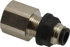 Legris - 6mm Outside Diam, 1/4 BSPP, Brass Push-to-Connect Tube Female Bulkhead - 290 Max psi - USA Tool & Supply
