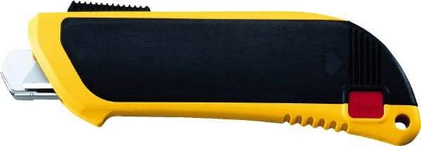 Olfa - Retractable Utility Knife - 2" Blade, Yellow & Black Plastic/Stainless Steel Handle, 1 Blade Included - USA Tool & Supply