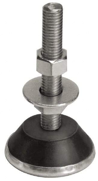 Mason Ind. - 1/2-13 Bolt Thread, 2-1/4" Wide Mount with Glide Cup & Leveling Stud - 1,000 Max Lb Capacity, 2-1/4" Base Diam - USA Tool & Supply