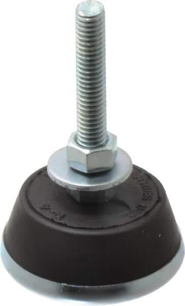 Mason Ind. - 3/8-16 Bolt Thread, 2-1/4" Wide Mount with Glide Cup & Leveling Stud - 400 Max Lb Capacity, 2-1/4" Base Diam - USA Tool & Supply
