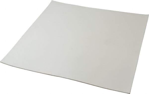 Made in USA - 12" Long, 12" Wide, 1/16" Thick, Silicone Rubber Foam Sheet - 35 to 45 Durometer, White, -20 to 500°F, 640 psi Tensile Strength, Plain Backing, Stock Length - USA Tool & Supply