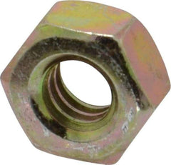 Value Collection - 1/4-20 UNC Steel Right Hand Hex Nut - 7/16" Across Flats, 7/32" High, Zinc Yellow Dichromate Finish - USA Tool & Supply