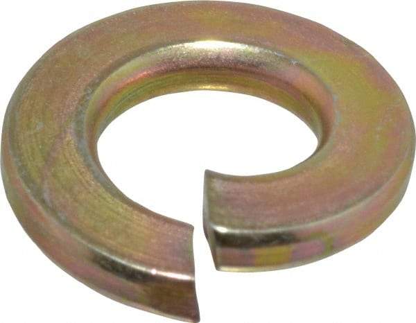 Value Collection - 1/4", 0.062" Thick Split Lock Washer - Grade 8 Alloy Steel, Zinc-Plated Finish, 0.252" Min ID, 0.26" Max ID, 0.377" Min OD, 0.487" Max OD - USA Tool & Supply