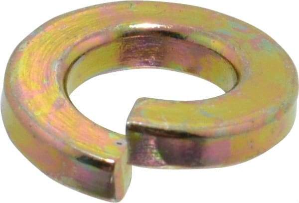 Value Collection - 3/8", 0.094" Thick Split Lock Washer - Grade 8 Alloy Steel, Zinc-Plated Finish, 0.377" Min ID, 0.385" Max ID, 0.586" Min OD, 0.68" Max OD - USA Tool & Supply