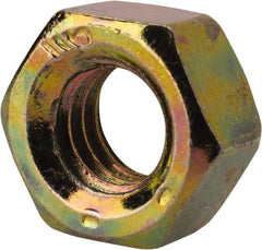 Value Collection - 5/16-18 UNC Steel Right Hand Hex Nut - 1/2" Across Flats, 17/64" High, Zinc Yellow Dichromate Finish - USA Tool & Supply