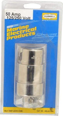 Hubbell Wiring Device-Kellems - 125/250 VAC, 50 Amp, NonNEMA Configuration, Marine Grade, Self Grounding Connector - 1 Phase, 3 Poles, IP20, 0.44 to 1.14 Inch Cord Diameter - USA Tool & Supply