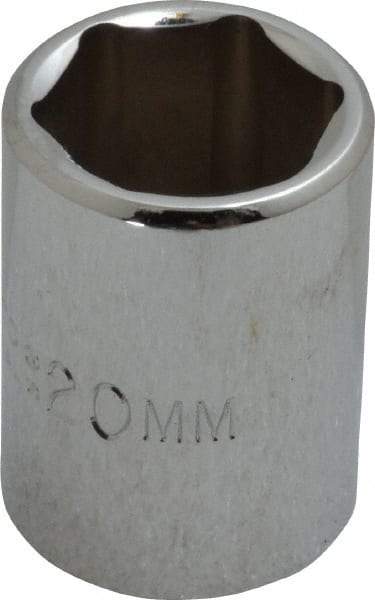 Proto - 1/2" Drive, Standard Hand Socket - 6 Points, 1-1/2" OAL, Chrome Finish - USA Tool & Supply