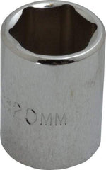 Proto - 1/2" Drive, Standard Hand Socket - 6 Points, 1-1/2" OAL, Chrome Finish - USA Tool & Supply