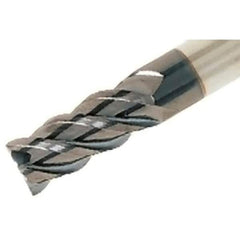 Iscar - 1/2", 1" LOC, 1/2" Shank Diam, 3" OAL, 4 Flute, Solid Carbide Square End Mill - Single End, TiAlN Finish, Spiral Flute, 45° Helix, Right Hand Cut, Right Hand Flute - USA Tool & Supply