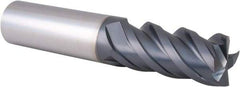 Iscar - 3/4", 1-1/2" LOC, 3/4" Shank Diam, 4" OAL, 4 Flute, Solid Carbide Square End Mill - Single End, TiAlN Finish, Spiral Flute, 45° Helix, Centercutting, Right Hand Cut, Right Hand Flute - USA Tool & Supply