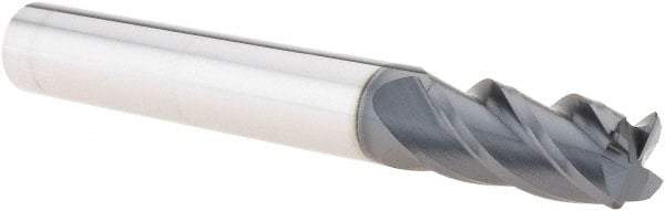 Iscar - 3/8", 4 Flute, Single End, Solid Carbide, 0.03" Corner Radius End Mill - 2-1/2" OAL, 38° Helix, Right Hand Flute, 3/4" LOC, Right Hand Cut - USA Tool & Supply