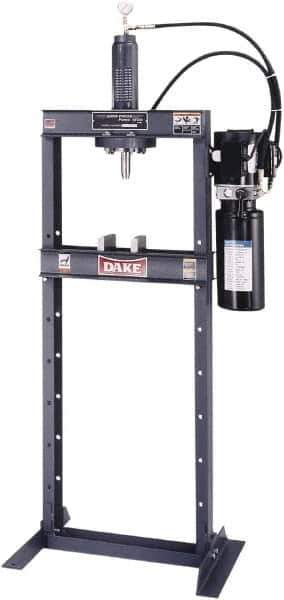 Dake - 10 Ton Hydraulic Shop Press - 10 Inch Stroke, 1 HP, Single Phase - USA Tool & Supply