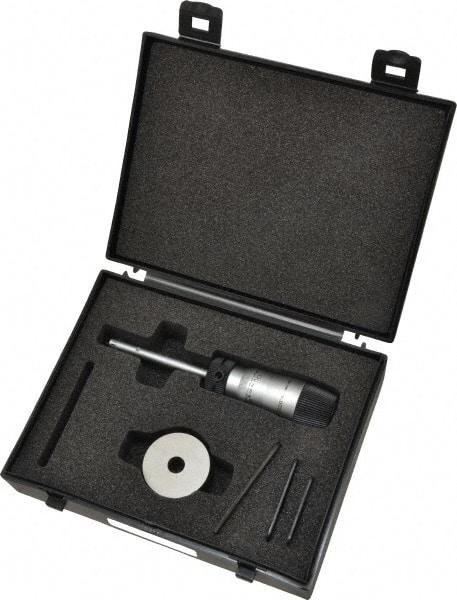 Starrett - 1/4" to 5/16", 2-1/4" Gage Depth, Mechanical Inside Hole Micrometer - 0.0003" Graduation, 0.00015" Accuracy, Ratchet Stop Thimble - USA Tool & Supply