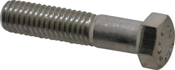 Value Collection - 7/16-14 UNC, 2" Length Under Head Hex Head Cap Screw - Partially Threaded, Grade 316 Stainless Steel, Uncoated, 5/8" Hex - USA Tool & Supply